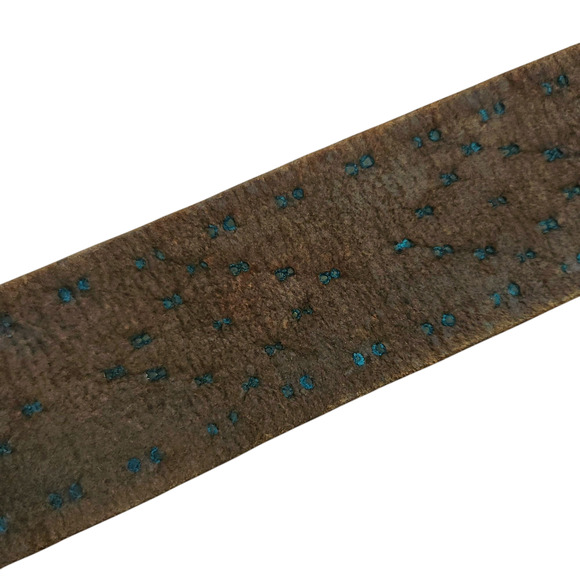 RALPH LAUREN vtg studded wide brown western boho leather statement belt Size M - Picture 6 of 10